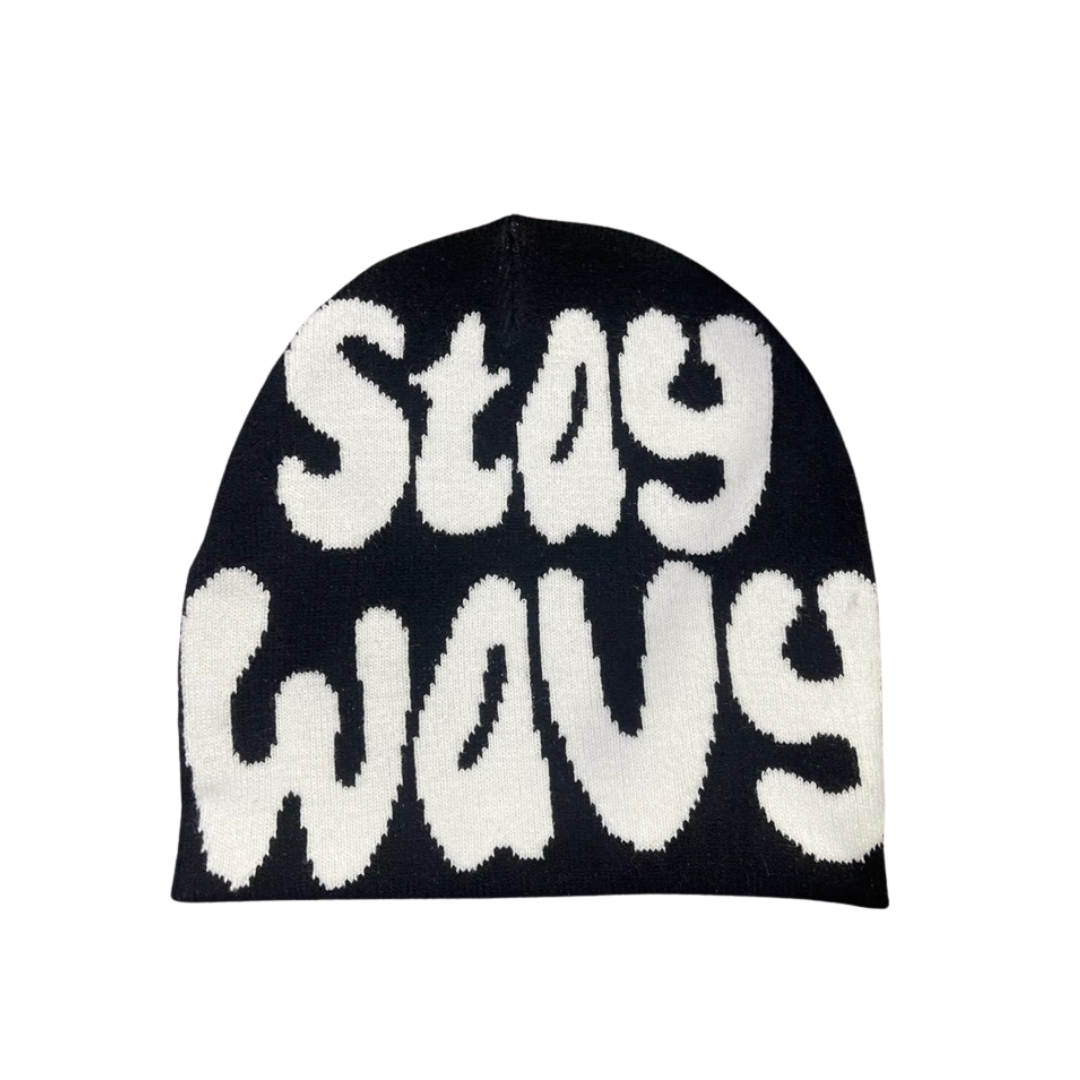 STAY WAVY BEANIE "BLACK"